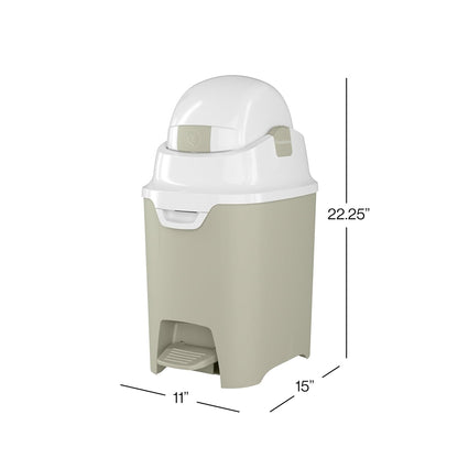 Foundations Mini Hands-Free Diaper Pail with Airtight Lid - Durable & Odorless Diaper Disposal