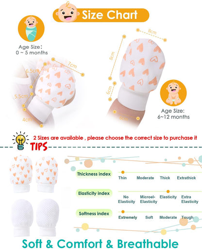 Baby Mittens Anti Scratch Baby Girl Mittens No Scratch Mittens Baby Girls Hands Gloves for 6-12