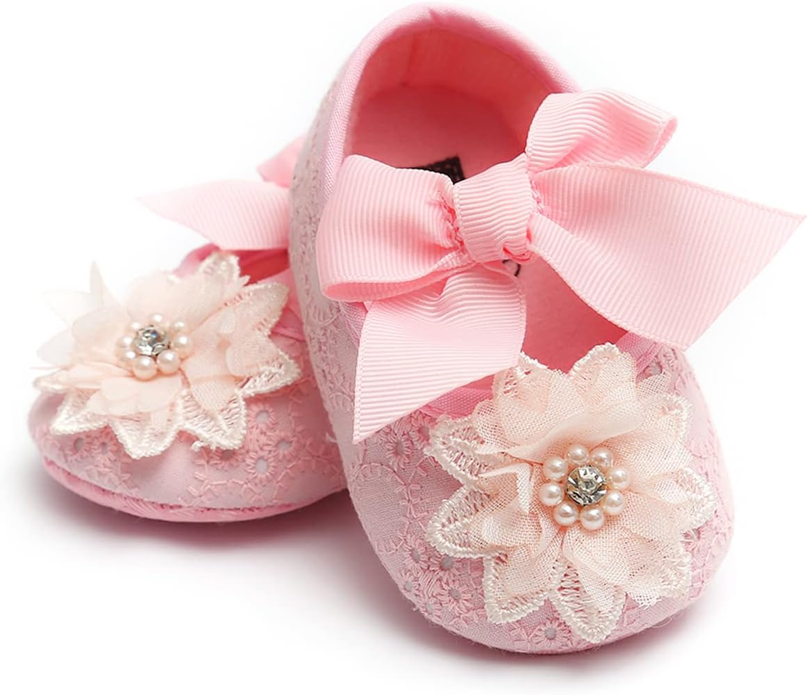 Baby Shoes Mary Jane Flats Non Slip Soft Sole Infant Toddler Sneakers First Walkers Party Christmas