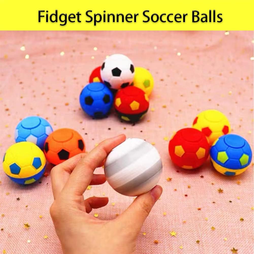 32 PCS Mini Fidget Spinners Soccer Ball Toys for Kids, Soccer Party Favors Goodie Bag Stuffers