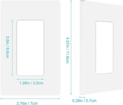 10 Pack 1-Gang Screwless Wall Plate, Decora Outlet Cover Plates, 4.57” H x 2.76” L, for Light