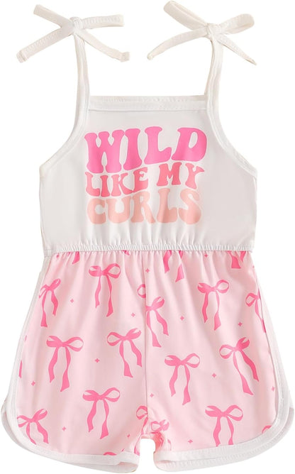 WZTYYDS Toddler Baby Girl Summer Clothes Floral Romper Tie-Up Strap Halter Jumpsuit Infant Summer