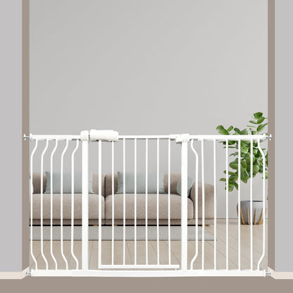 Extra Wide Baby Gate 53-57.5 Inch, Tension Mounted No Drilling, Auto Close Indoor Safety Gate for