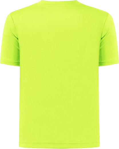 QBK 2T to Youth Neon Shirt Kids UPF 50+ Dry Fit Athletic Short Sleeve Rash Guard T Shirts for Boys