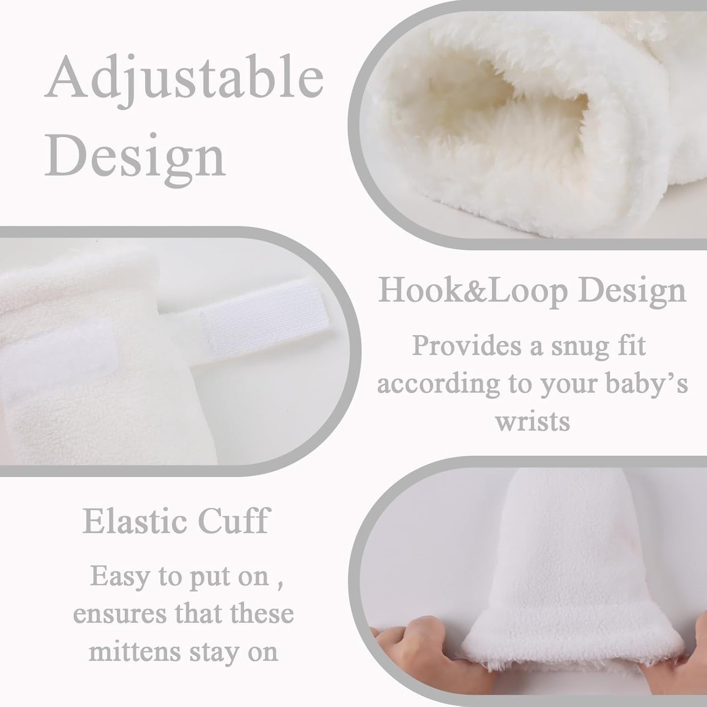 Zsedrut No Scratch Baby Mittens Toddler Infant Fleece Lined Gloves Winter Warm Mitten for Baby Boys