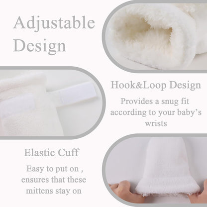 Zsedrut No Scratch Baby Mittens Toddler Infant Fleece Lined Gloves Winter Warm Mitten for Baby Boys