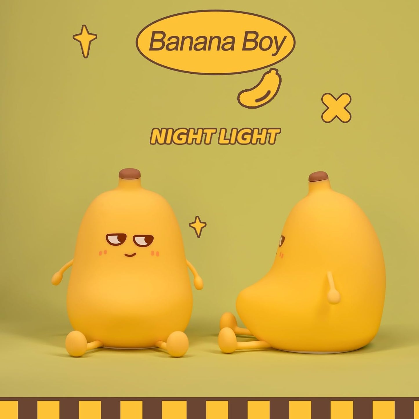 Banana Night Light for Kids, Cute Night Lamp for Room Decor, Portable Silicone Kids Lamp USB