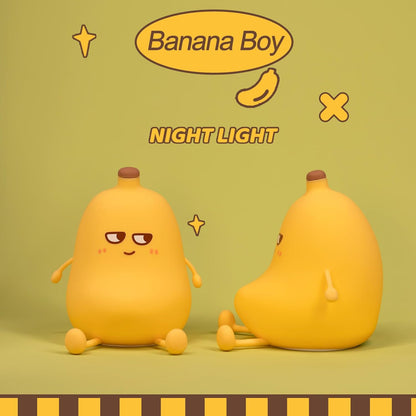 Banana Night Light for Kids, Cute Night Lamp for Room Decor, Portable Silicone Kids Lamp USB