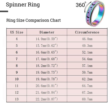 OreilleStar Anxiety Ring for Women Spinner Ring Fidget Ring Fidget Toys Adults Spinner Rings