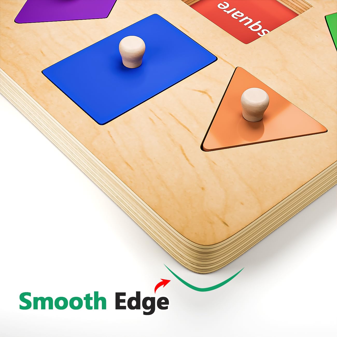 Wooden Shape Peg Puzzles for Toddlers 1 2 Year Old Boys Girls Gifts: Montessori Toys for 1 2 Year