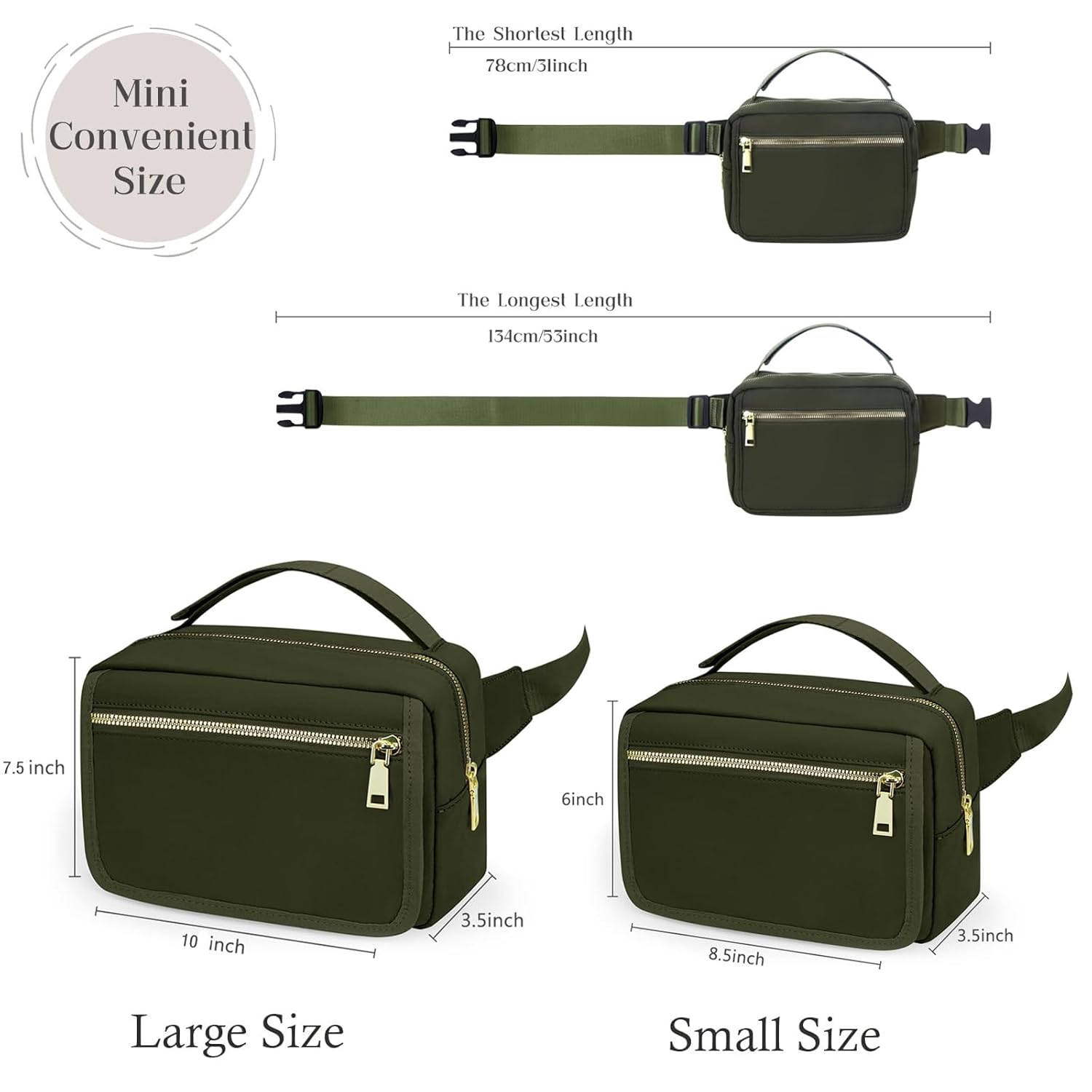 printe Small Diaper Bag with Portable Changing Pad, Crossbody Diaper Bag Pack with Wipes Pocket