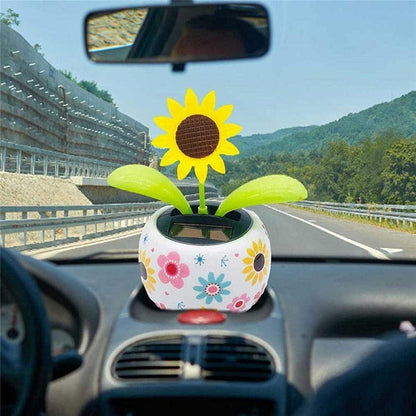 1Pc Sunflower Solar Dancing Decor for Car, Solar Decors,Solar Powered Swinging Animated Dancer