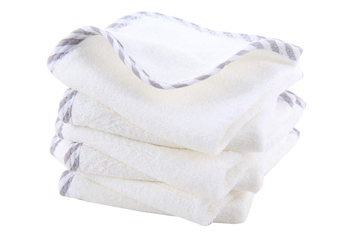HIPHOP PANDA Baby Washcloths, Rayon Made from Bamboo - 2 Layer Ultra Soft Absorbent Newborn Bath