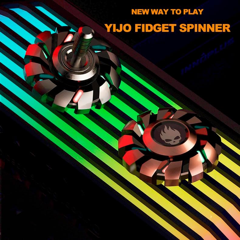 Metal Fidget Spinner High Speed and Silence Colorful Glowing, Cool Mechanical Gear Spinner