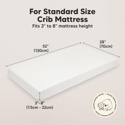 KeaBabies 2-Pack Organic Crib Sheets for Boys, Girls - 52x28 Fitted Crib Mattress Sheet Neutral