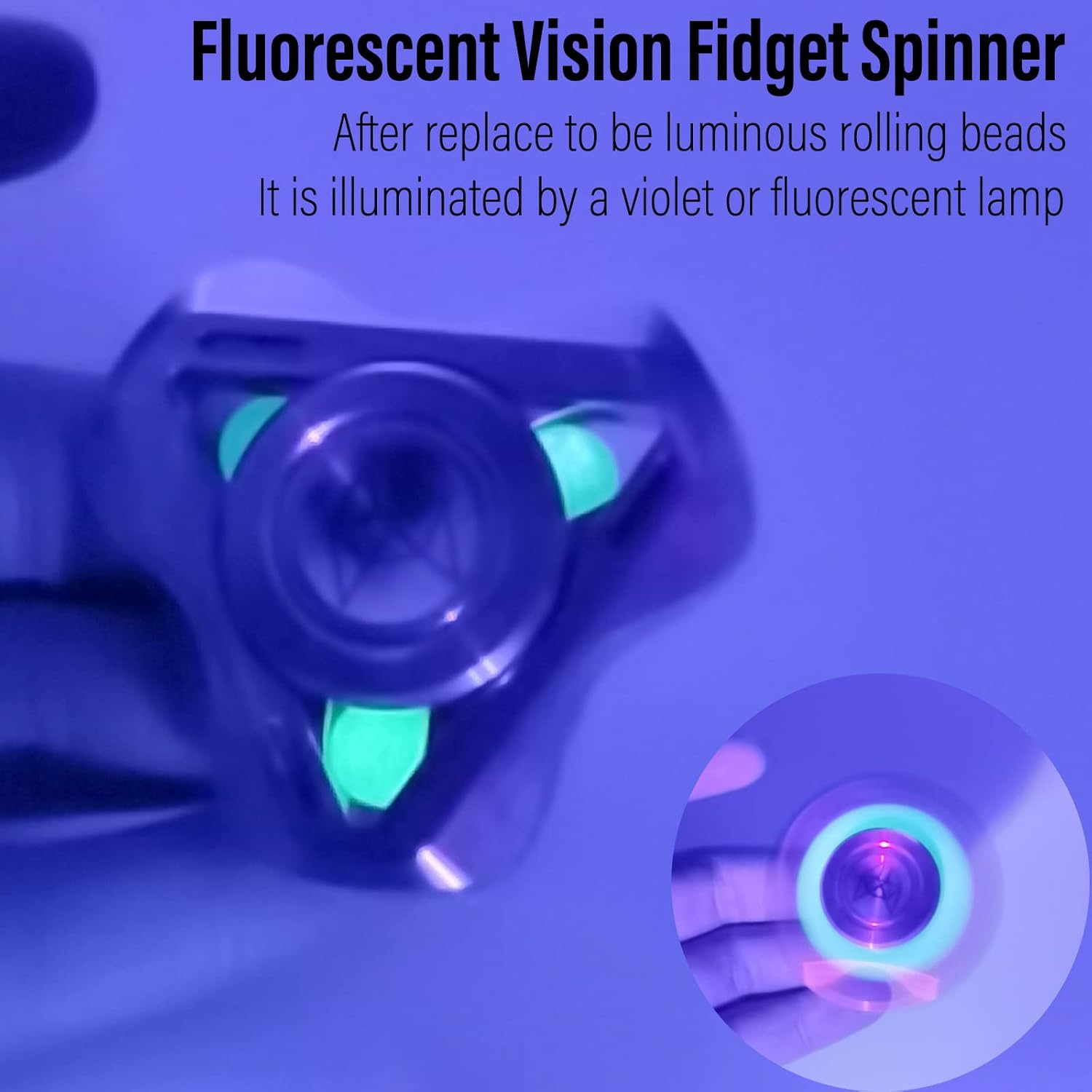 FREELOVE Upgraded Fox Metal Fidget Spinner for Adults, Steel/Glow Balls Clicking Noise, Mini Small