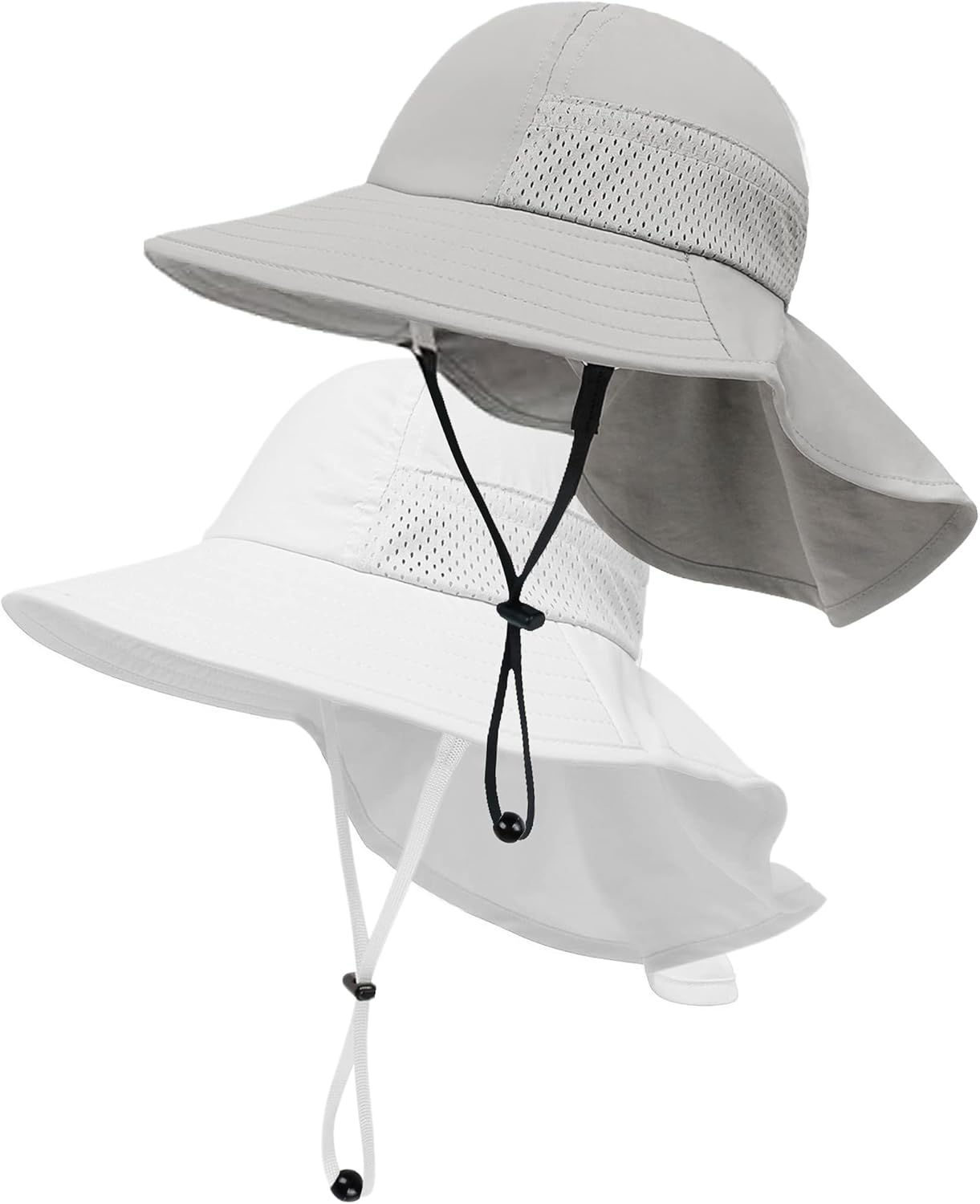 2-Pack Toddler Baby Sun Hat Kids Summer UPF 50+ for Boys Girls Adjustable Beach Hats with Bucket
