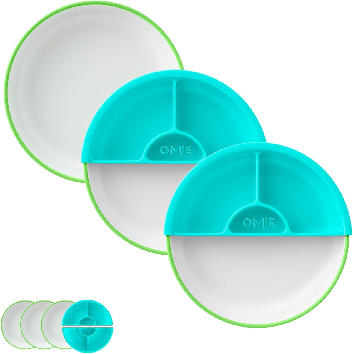Omie® Easy Scoop Plates for Kids | Unique Design Helps Food Fall into the Spoon, Not on the Table |