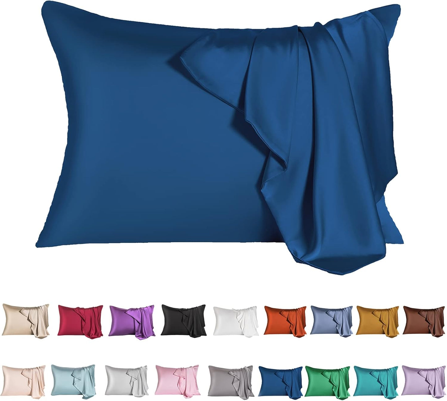 Mulberry Silk Pillowcase for Hair and Skin,Queen Size Cooling Silk Pillow Case with Hidden