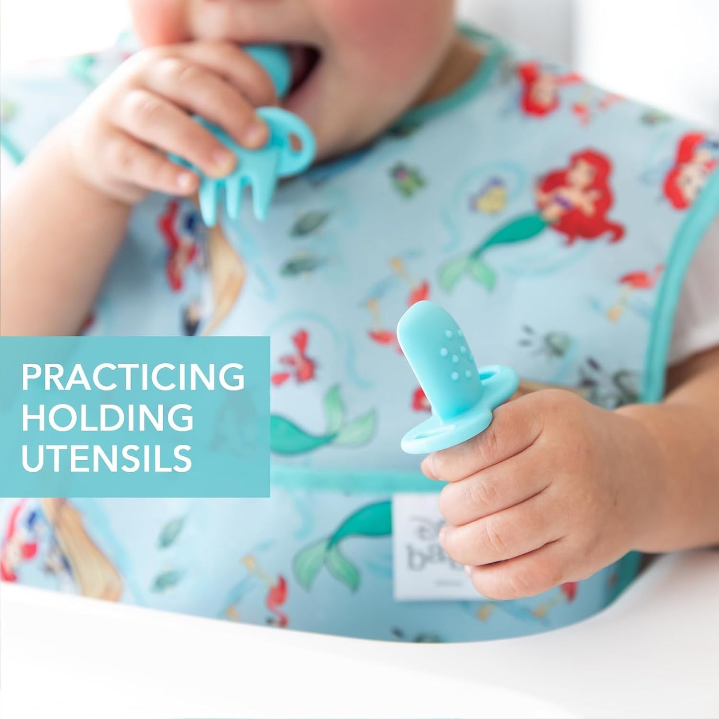 Bumkins Baby Utensils Set, Chewtensils Silicone Spoons for Dipping, Self-Feeding, Baby Led Weaning