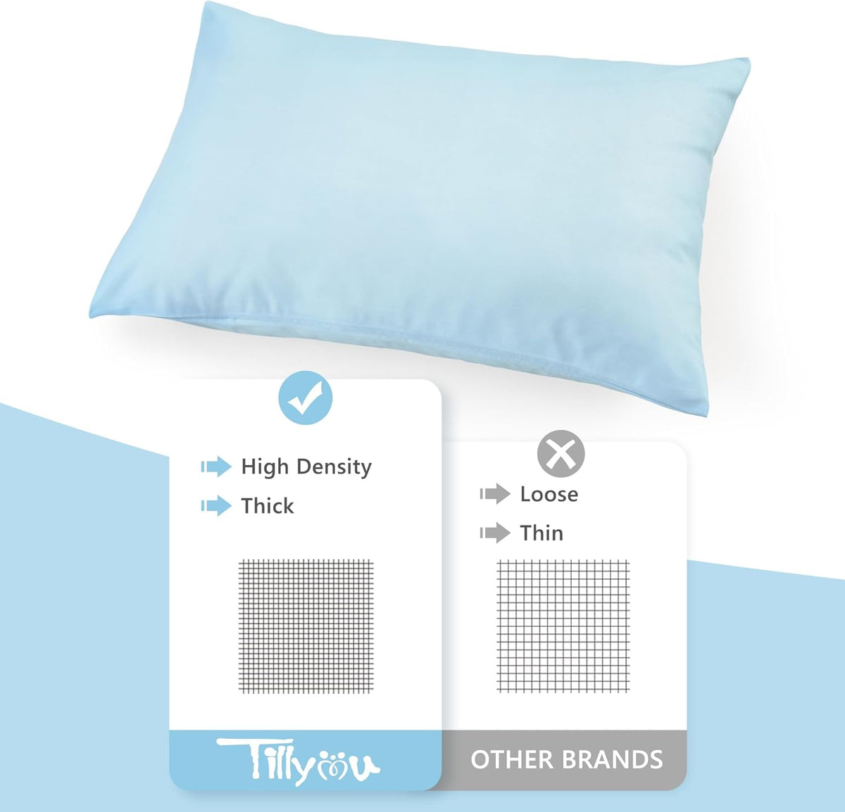 TILLYOU Toddler Pillowcase 2 Pack with Envelope Closure,13" x 18" Silky Soft Microfiber Travel Kids