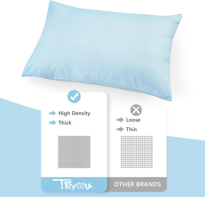 TILLYOU Toddler Pillowcase 2 Pack with Envelope Closure,13" x 18" Silky Soft Microfiber Travel Kids