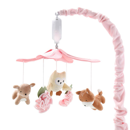 The Peanutshell Crib Mobile for Girls - Pink and White Musical Baby Crib Mobile with 12 Lullabies