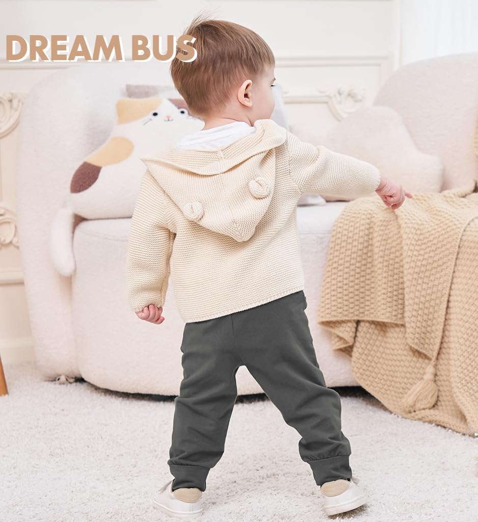 DREAM BUS Pack of 3 Toddler Jogger Pants with Pocket Toddler Boy Sweatpants Baby Boy Pants Infant