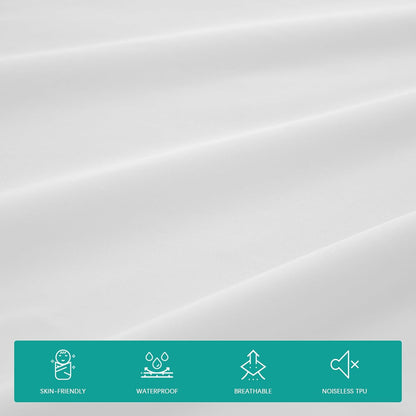 Crib Sheets Waterproof 2 Pack, Crib Mattress Protector, Toddler Fitted Crib Sheet Neutral, Ultra