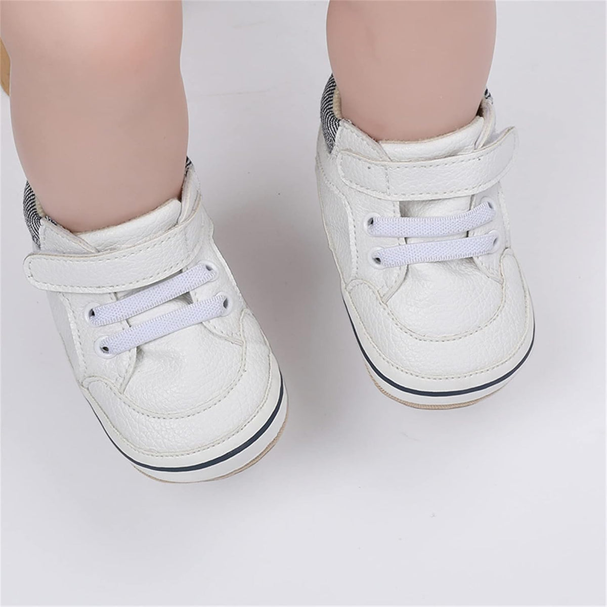 SOFMUO Baby Boys Girls High Top Ankle PU Leather Sneakers Soft Rubber Sole Infant Moccasins Newborn