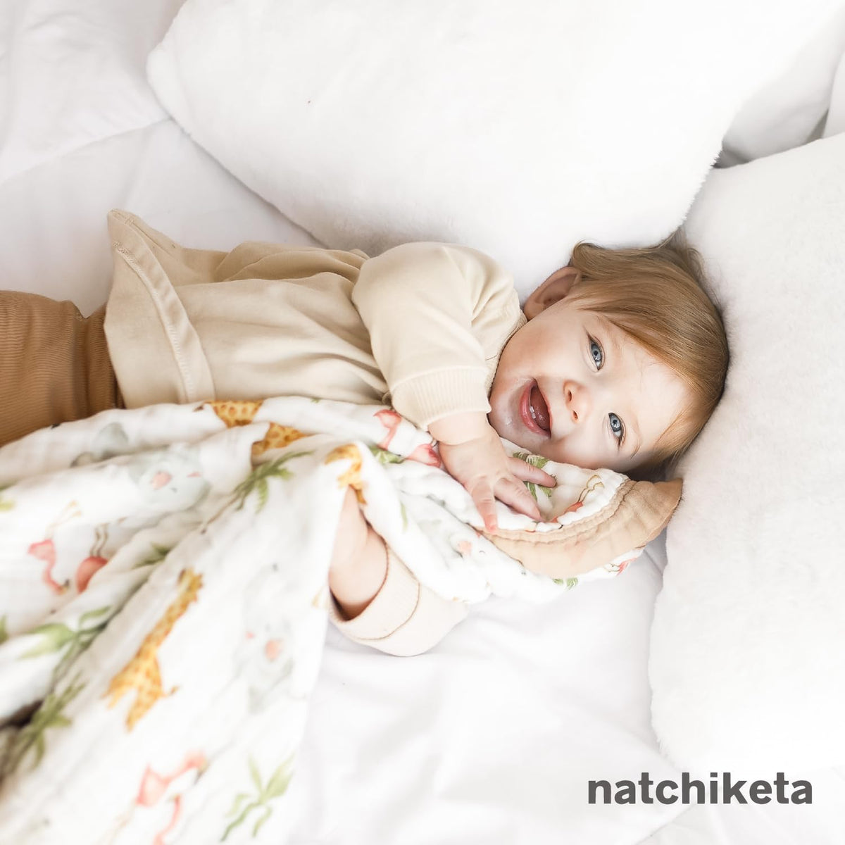 Organic Cotton Muslin Baby Blanket for Boys and Girls - Luxurious Soft Toddler Quilt for Swaddling