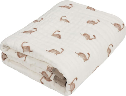 Organic Cotton Muslin Baby Blanket for Boys and Girls - Luxurious Soft Toddler Quilt for Swaddling