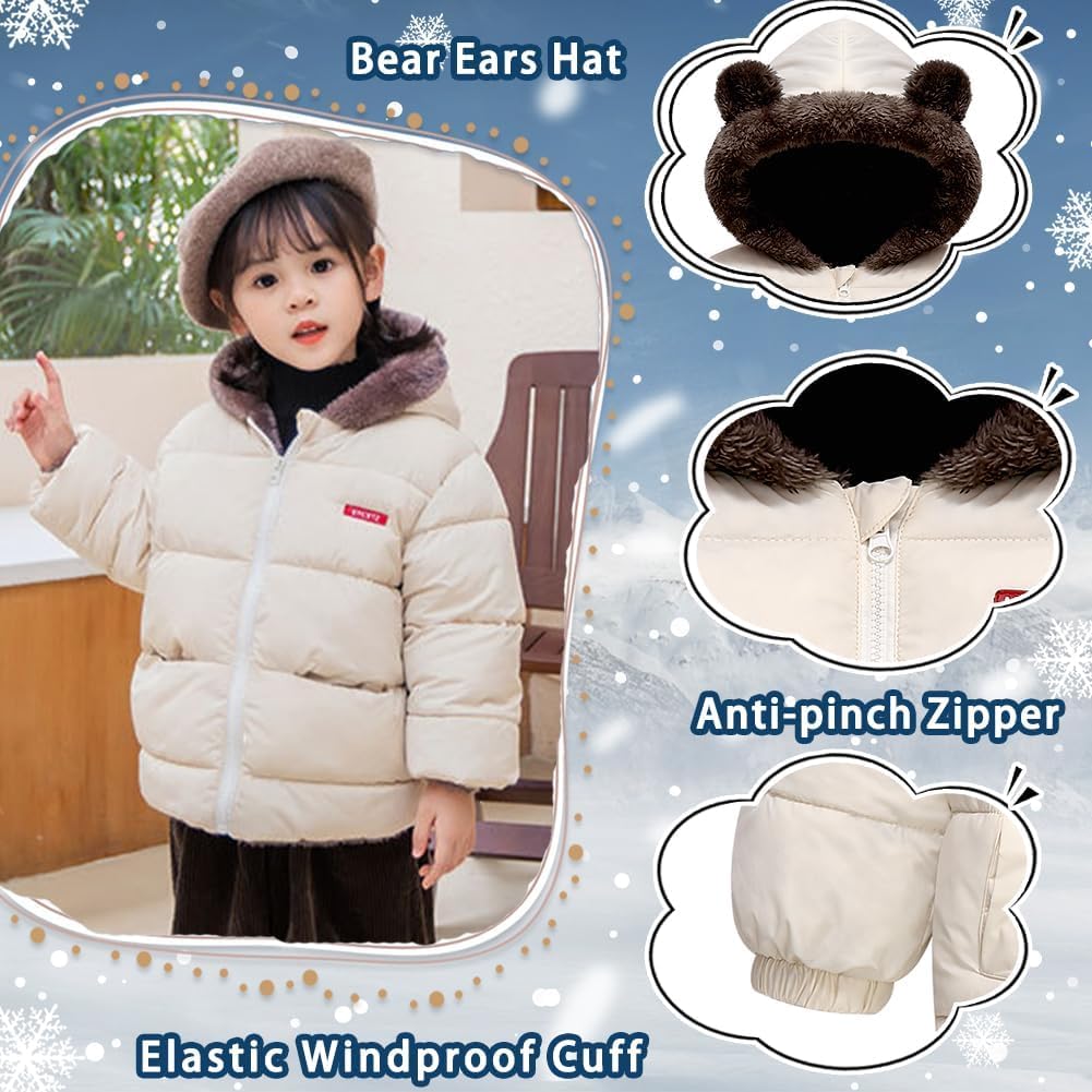 Fairy Baby Infant Baby Winter Coat Cute Teddy Bear Hooded Jacket Warm Fleece Outerwear Windproof