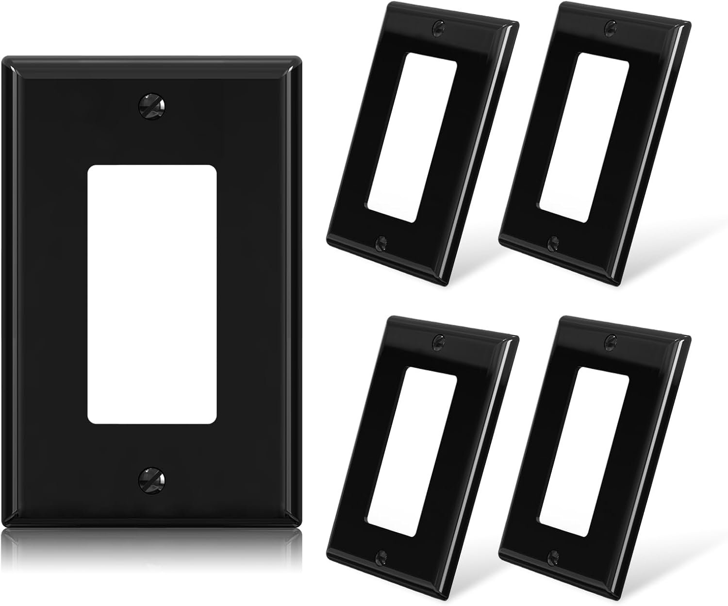 ELEGRP Decorative Receptacle Wall Plate, 1-Gang Mid Size Outlet Decorator Cover, Unbreakable