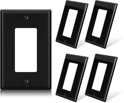 ELEGRP Decorative Receptacle Wall Plate, 1-Gang Mid Size Outlet Decorator Cover, Unbreakable