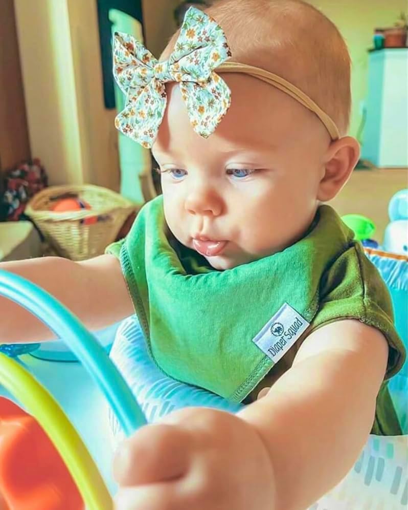 DiaperSquad's Baby Bibs for Drooling and Teething, Bibs for Boys, Baby Girl - Solid Cotton Baby
