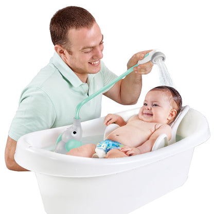 Yookidoo Baby Bath Shower Head - Elephant Water Pump and Trunk Spout Sprayer - One Handed Flow