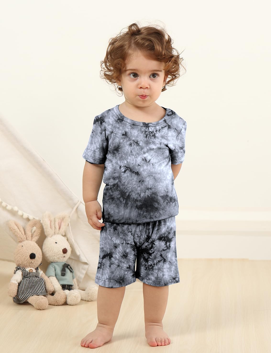 Jimonda Baby/Toddler Soft Sleepwear Short sleeve Kids Cool Pajama Outdoor 2-Piece Shirt&Shorts