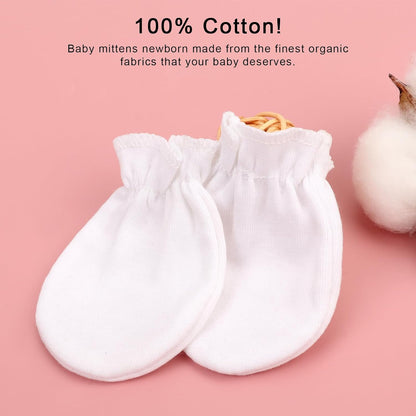 Newborn Baby Mittens No Scratch Cotton Elastic Wrist Gloves Infant Toddler Mittens for Baby Boy