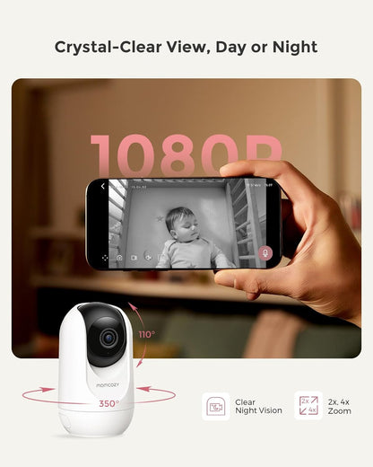 Momcozy Smart WiFi Baby Monitor, APP Control Baby Monitor with Camera & Audio, Danger Zone Alert