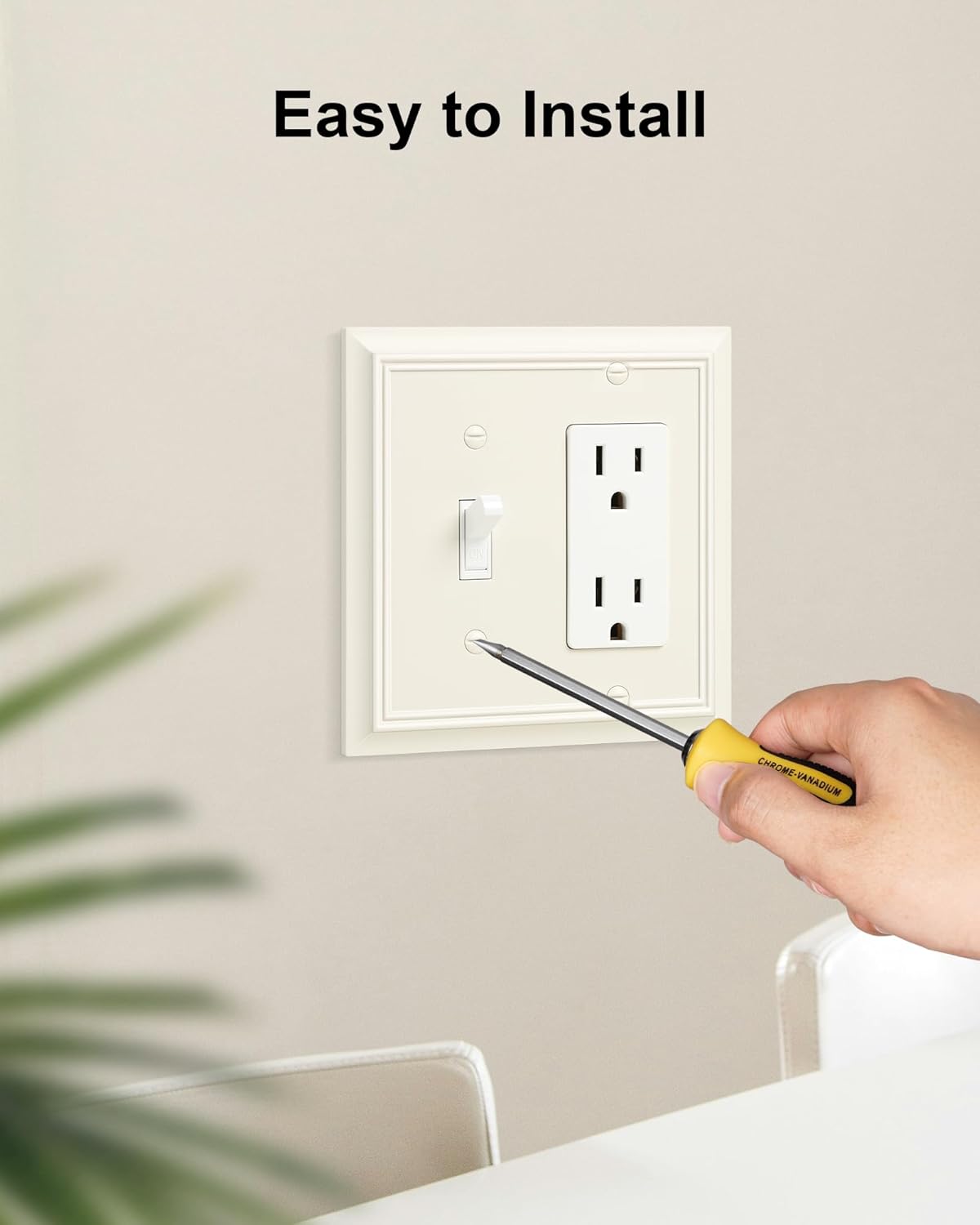 2-Pack Combo Toggle/Decorator Light Switch Cover Plate, Light Almond Decorative Electrical Outlet