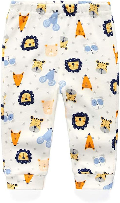 Unisex Newborn Baby Cotton 4-Pack Pants Embroidery Pringting Casual Leggings 0-24 Months for Boys