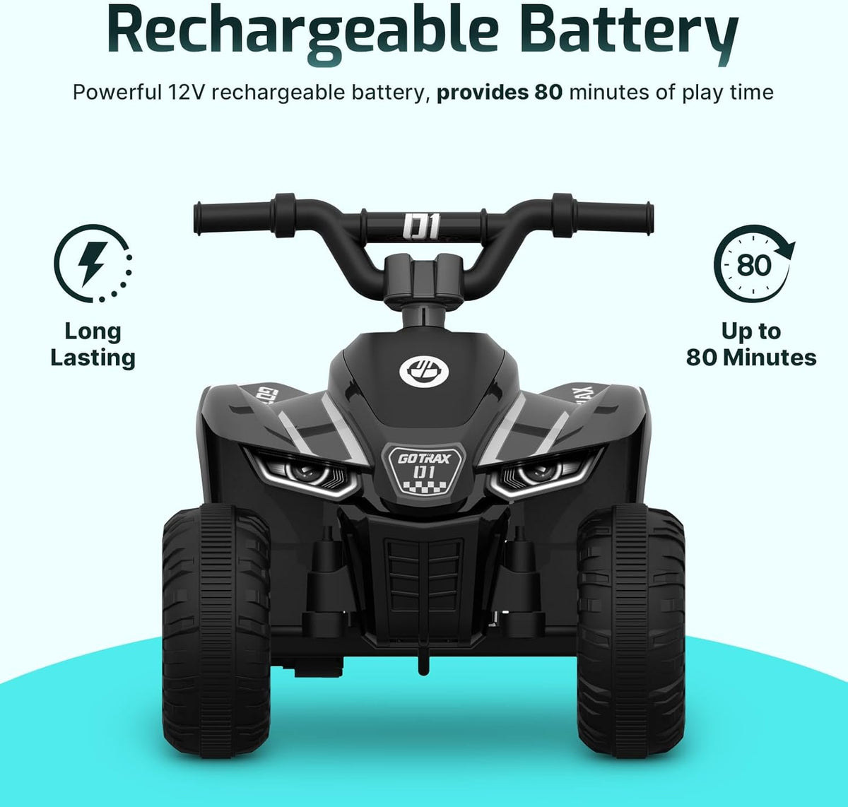 Gotrax RT1 Ride on Toys for Toddlers 1.5-3, Safe 12V Lead-acid Battery up to 80 Minutes