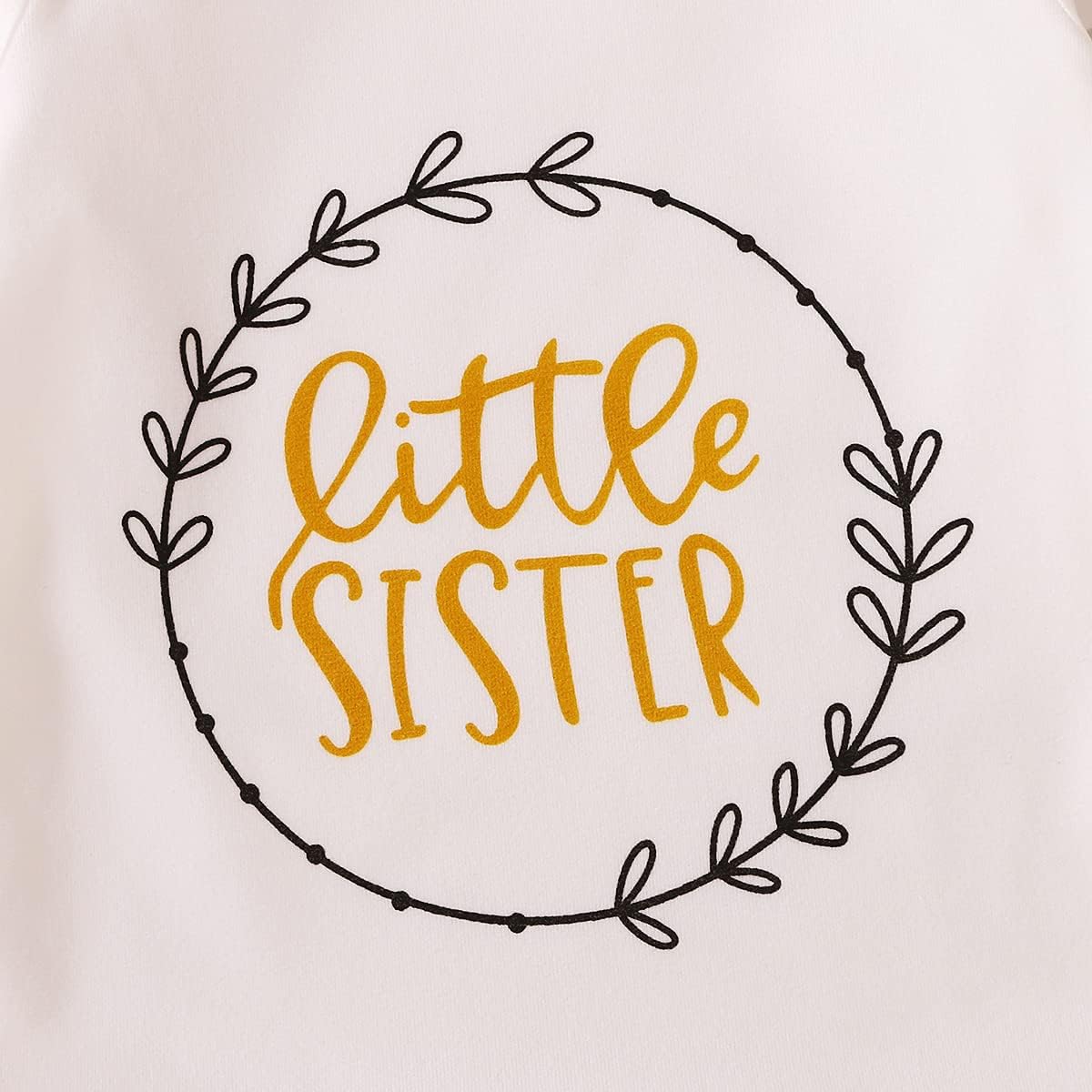 AMAWMW Newborn Baby Girl Little Sister Sleeper Gown Stripe Long Sleeve Nightgown Pajamas Gifts