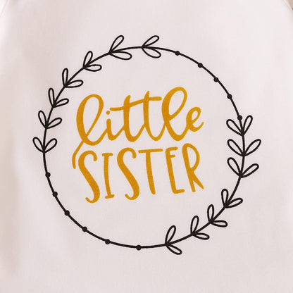 AMAWMW Newborn Baby Girl Little Sister Sleeper Gown Stripe Long Sleeve Nightgown Pajamas Gifts