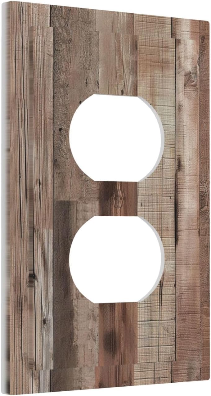 Decorative Outlet Covers Retro Wood Plank Vintaga Wooden Board 1 Gang Duplex Light Switch Cover