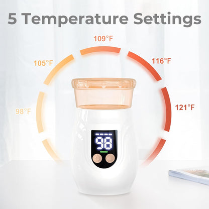 Portable Cordless Baby Bottle Warmer for Travel, Rechargeable with 8 Adapters & 1 Milk Powder