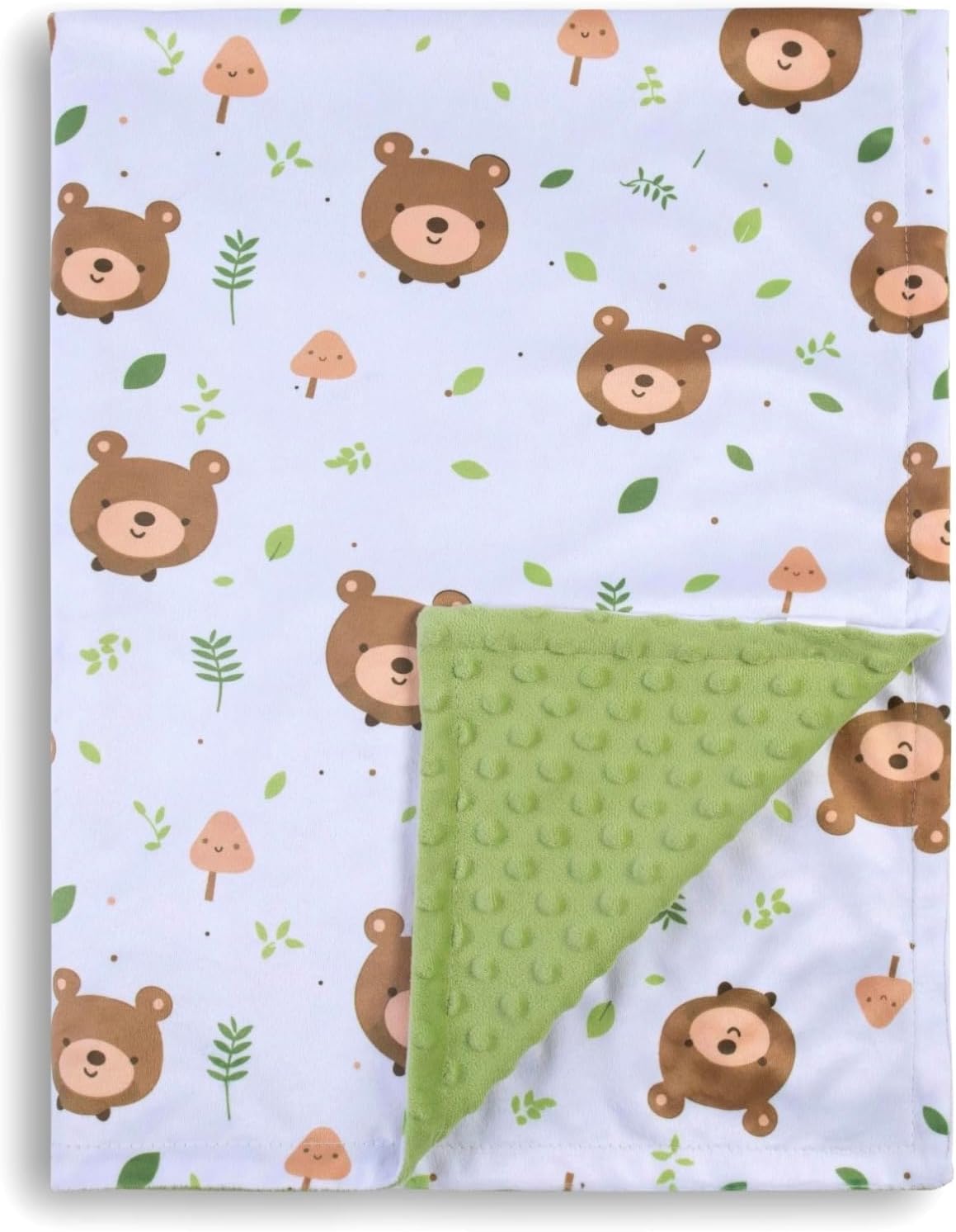 Baby Blanket for Boys Girls Soft Minky with Double Layer Dotted Backing, Cartoon Printed 30 x 40