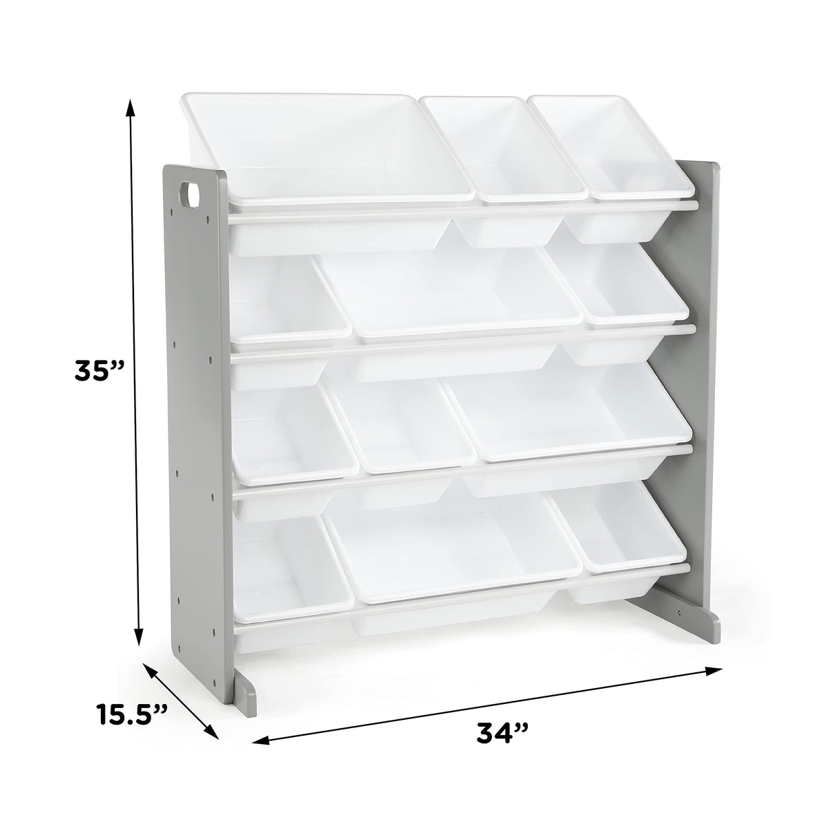 Humble Crew Kids Toy Organizer with 12 Bins, 4 Tier Storage for Playroom