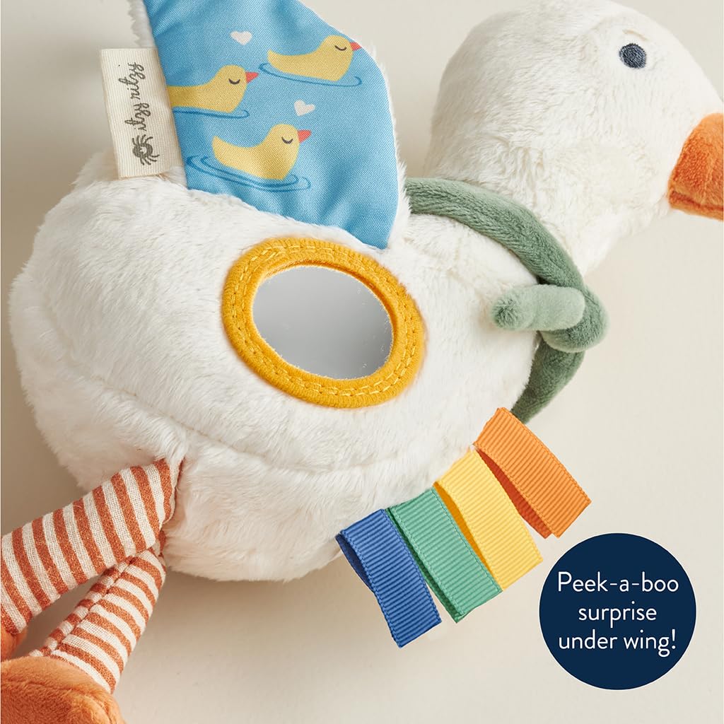 Itzy Ritzy Bitzy Traveler Baby Stroller & Car Seat Toy with Rattle (Goose)